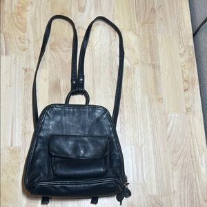 Vintage 1980's Frye Black premium Leather Backpack